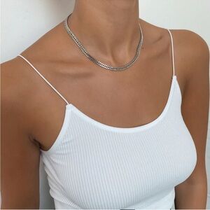 Double Link Curb Chain | Silver | 5mm | 35 cm Stainless Steel Necklace Choker